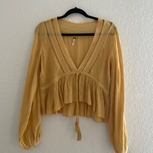 Free people yellow oberoi top